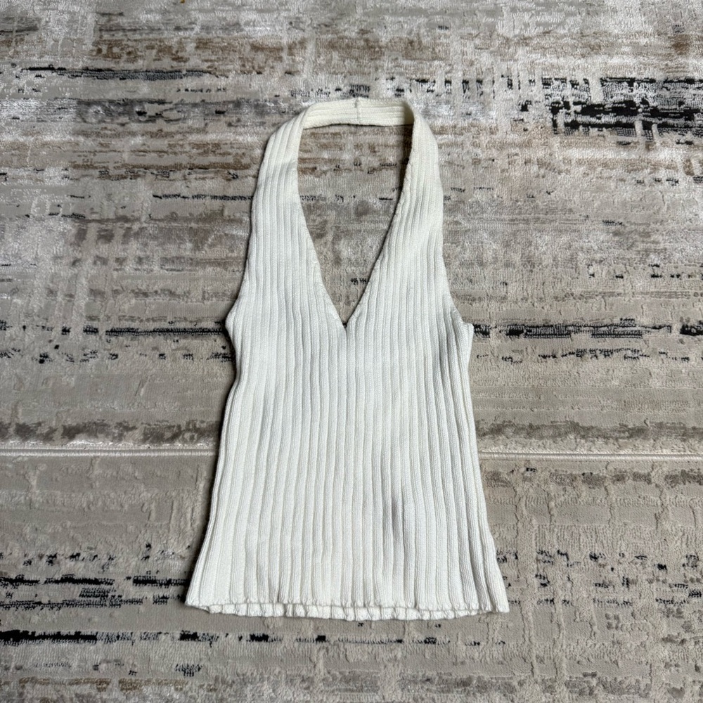 White Beachy Halter Top